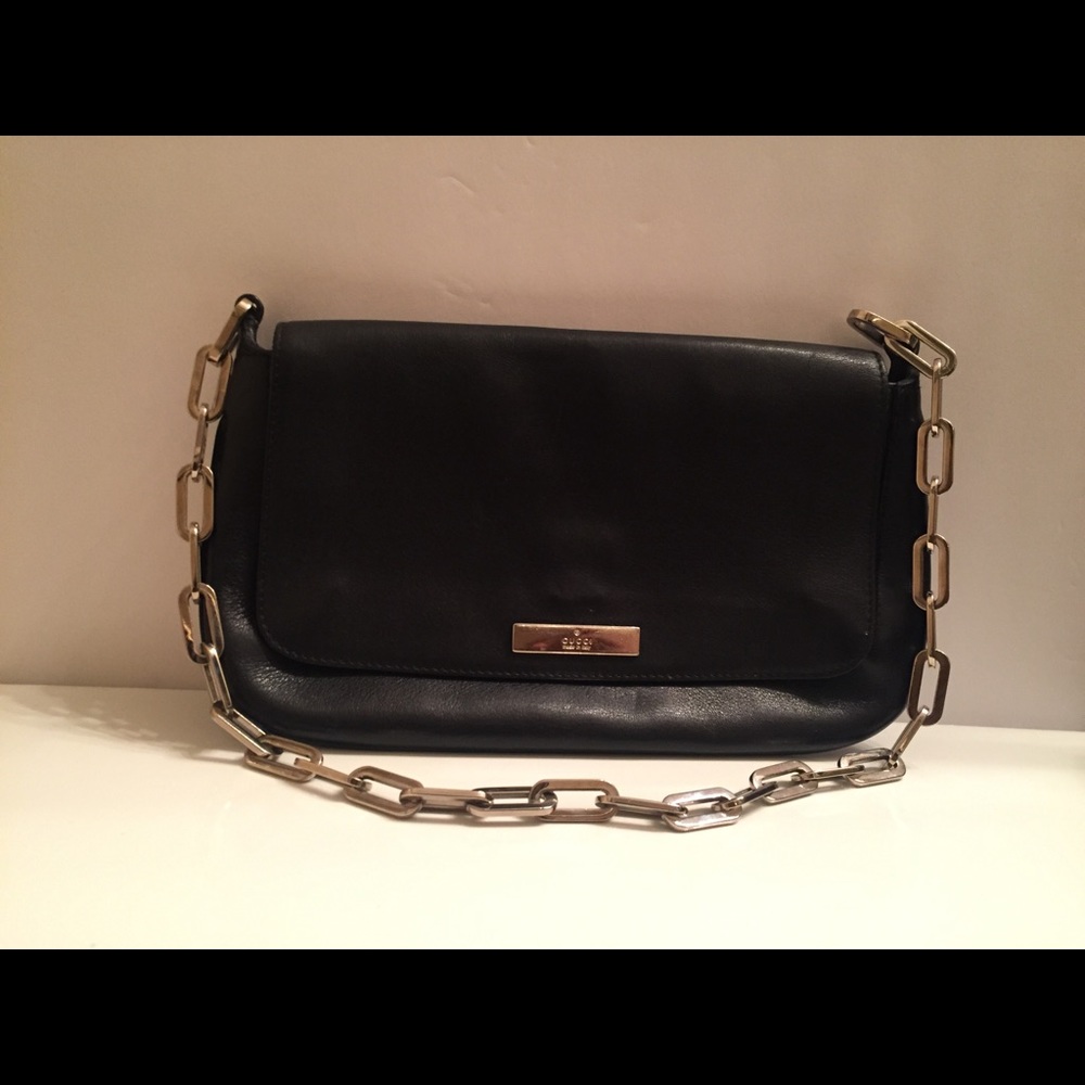 *SOLD* Gucci leather chain link bag clutch